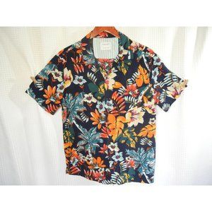 Hawaiian floral  multicolor blouse, woman's large Denim & Flower Ricky Signh